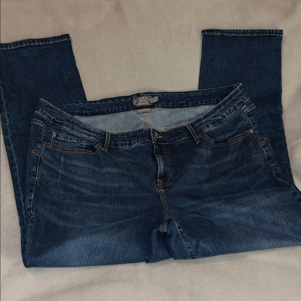Torrid Boyfriend Straight Dark Blue Jeans